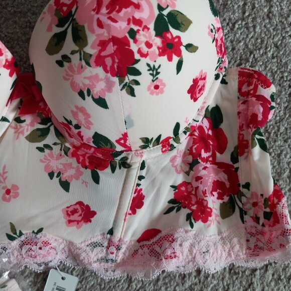 NWT Adore Me Meissa Push Up Set size 34A S pink floral - Picture 6 of 11